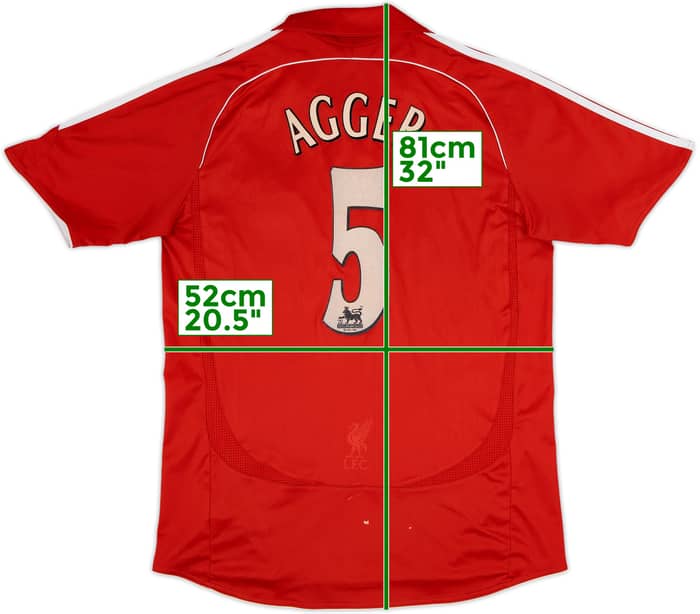 2006-08 Liverpool Home Shirt Agger #5 - 6/10 - (M)