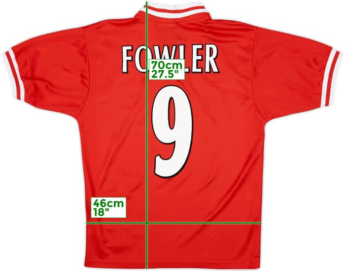 1996-98 Liverpool Home Shirt Fowler #9 - 9/10 - (S)