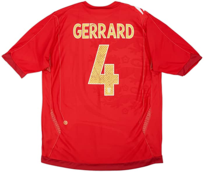 2006-08 England Away Shirt Gerrard #4 - 5/10 - (L)
