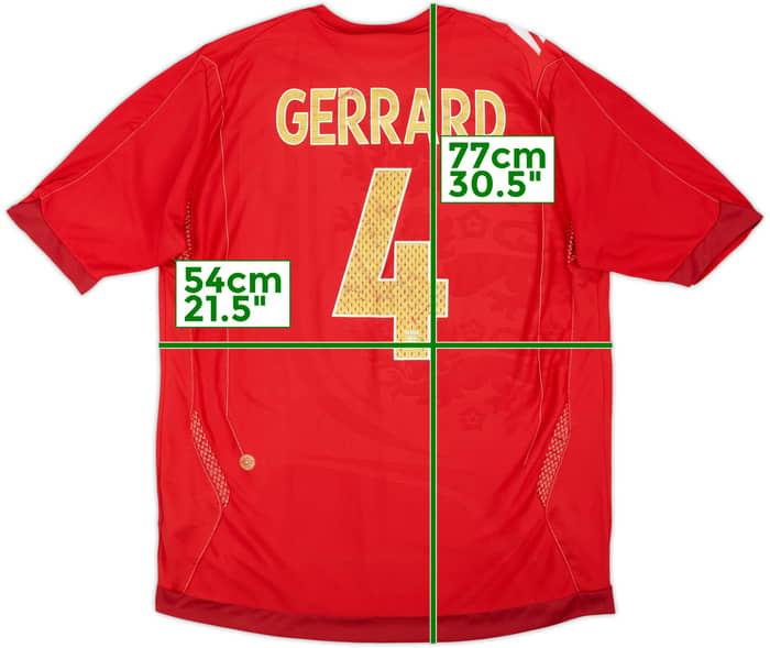 2006-08 England Away Shirt Gerrard #4 - 5/10 - (L)