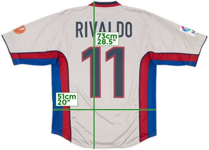 1998-01 Barcelona Away Shirt Rivaldo #11 - 7/10 - (M)