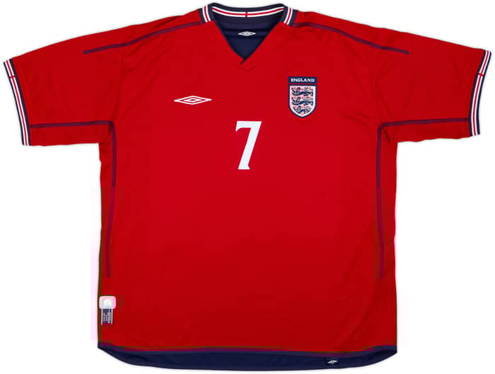2002-04 England Away Shirt Beckham #7 - 6/10 - (XXL)