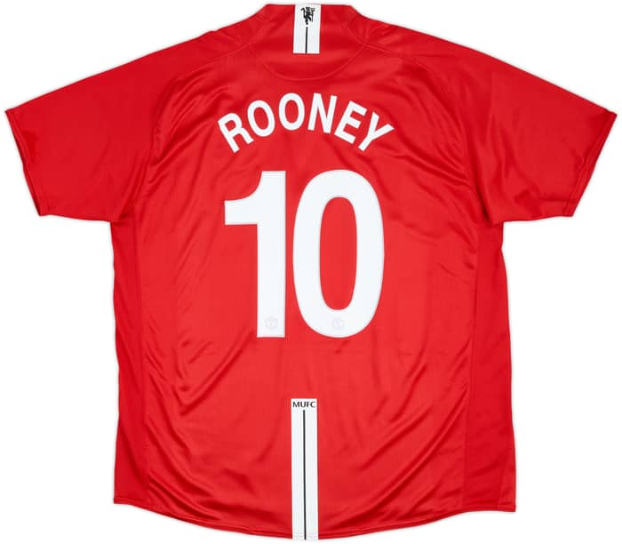 2007-09 Manchester United Home Shirt Rooney #10 - 9/10 - (XXL)