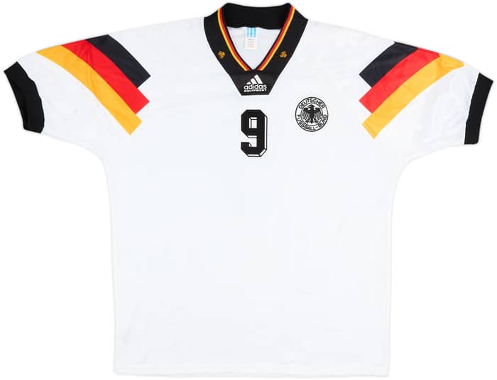 1992-94 Germany Home Shirt Voller #9 - 7/10 - (L)