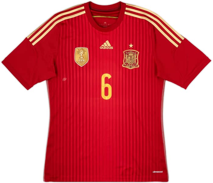 2013-15 Spain Home Shirt A.Iniesta #6 - 6/10 - (M)