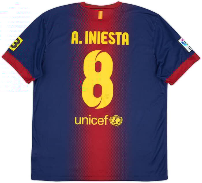 2012-13 Barcelona Home Shirt Iniesta #8 - 8/10 - (L)