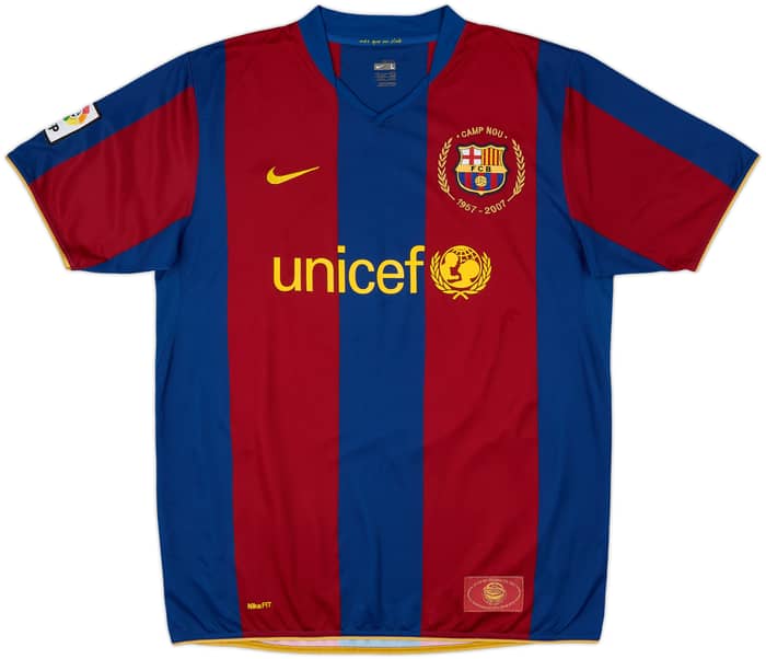2007-08 Barcelona Home Shirt Ronaldinho #10 - 8/10 - (L)