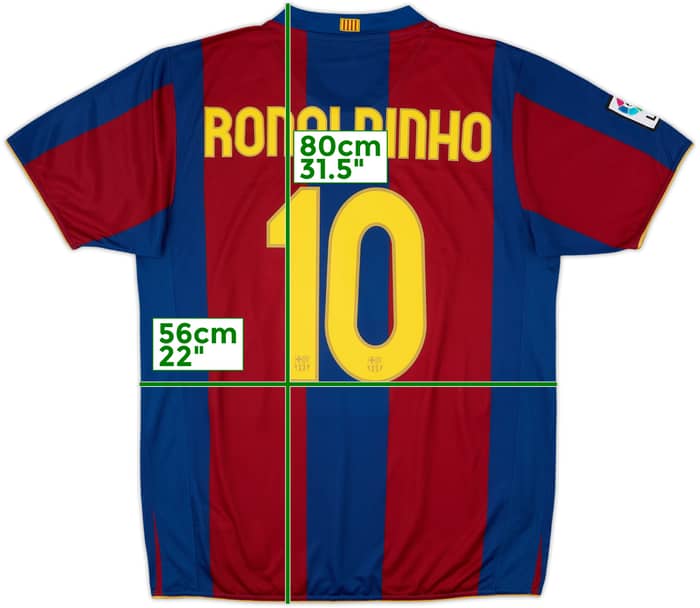2007-08 Barcelona Home Shirt Ronaldinho #10 - 8/10 - (L)