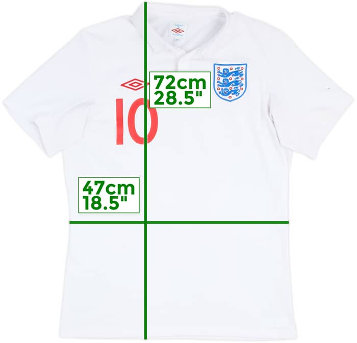 2009-10 England Home Shirt #10 - 8/10 - (M)