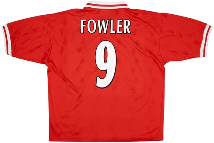 1996-98 Liverpool Home Shirt Fowler #9 - 7/10 - (XL)