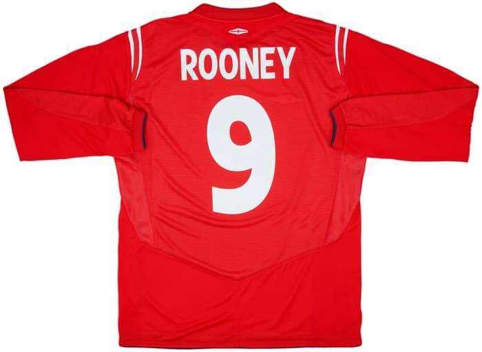 2004-06 England Away L/S Shirt Rooney #9 - 9/10 - (L)
