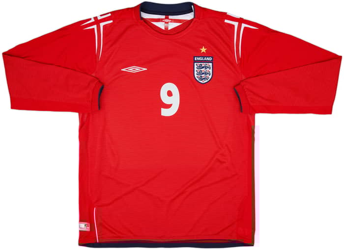 2004-06 England Away L/S Shirt Rooney #9 - 9/10 - (L)