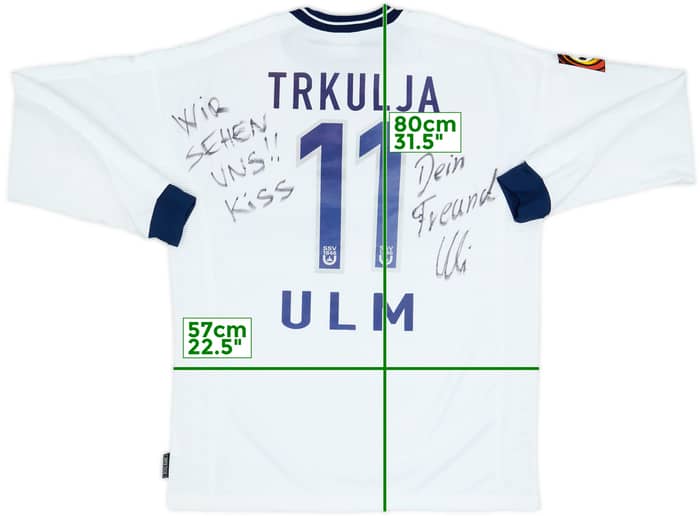 Camiseta de local del SSV Ulm 1999-01 de manga larga firmada de emisión para partido Trkulja #11
