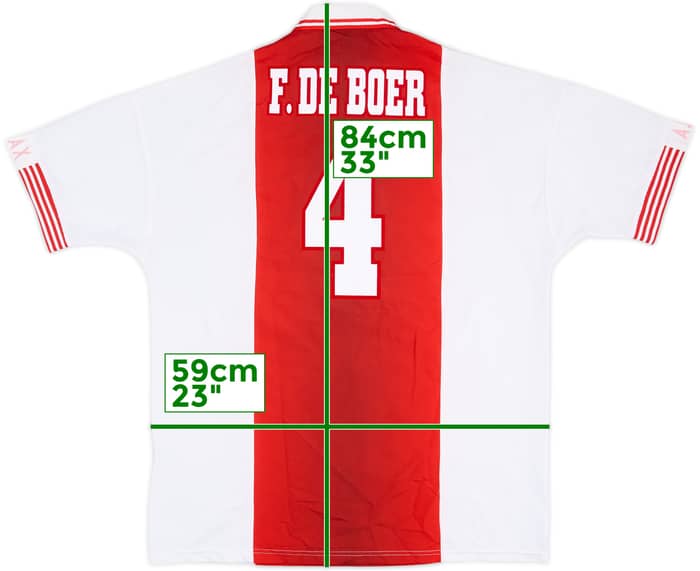 1997-98 Ajax Home Shirt F.De Boer #4 - 8/10 - (XL)