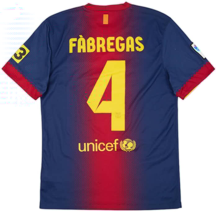 2012-13 Barcelona Home Shirt Fabregas #4 - 8/10 - (S)