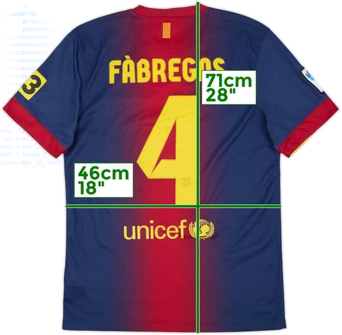 2012-13 Barcelona Home Shirt Fabregas #4 - 8/10 - (S)