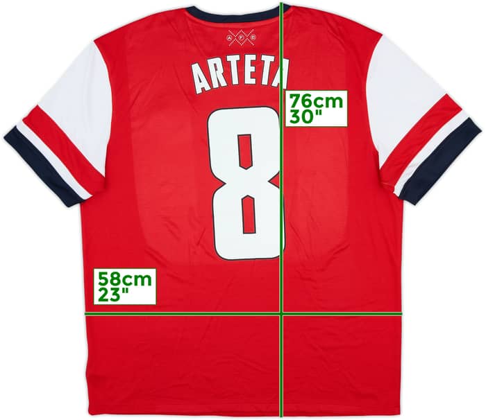 2012-14 Arsenal Home Shirt Arteta #8 - 8/10 - (XL)