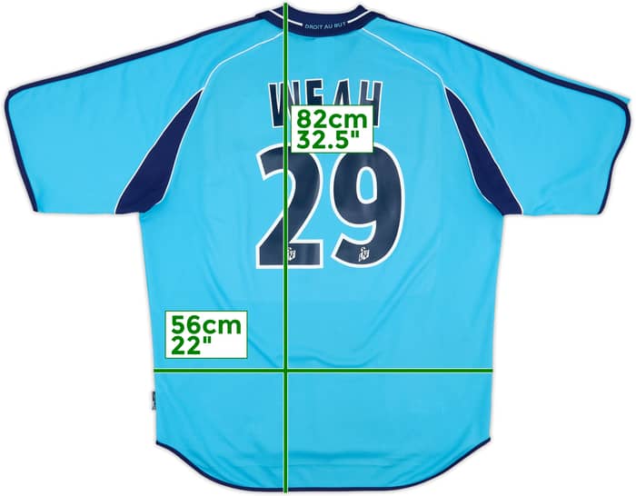 2000-01 Olympique Marseille Away Shirt Weah #29 - 7/10 - (L)