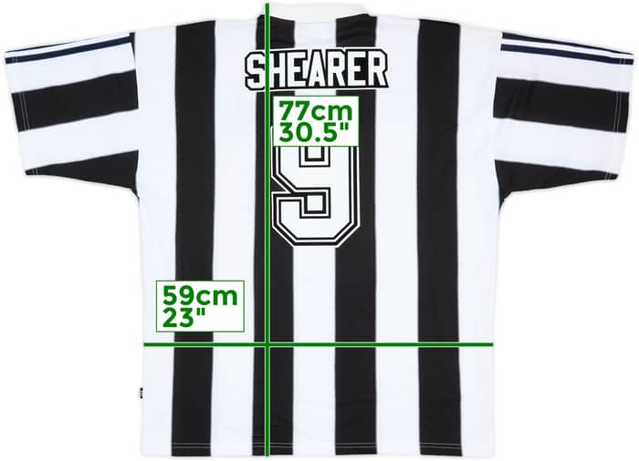 1995-97 Newcastle Home Shirt Shearer #9 - 7/10 - (XL)