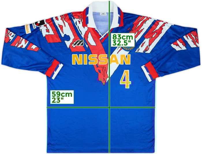 1993 Yokohama Marinos Match Issue Home L/S Shirt #4