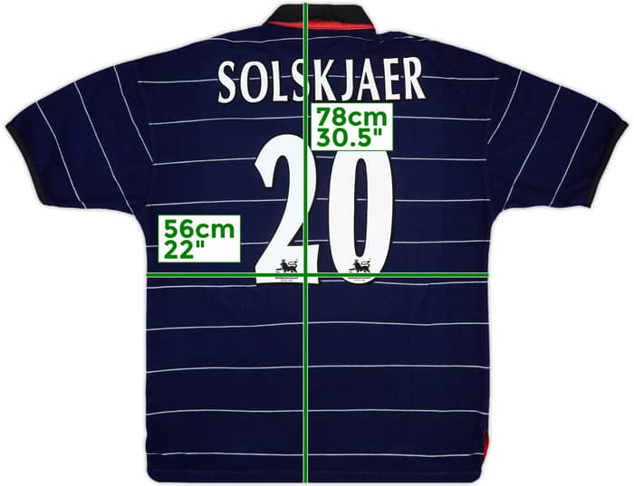 1999-00 Manchester United Away Shirt Solskjaer #20 - 9/10 - (L)