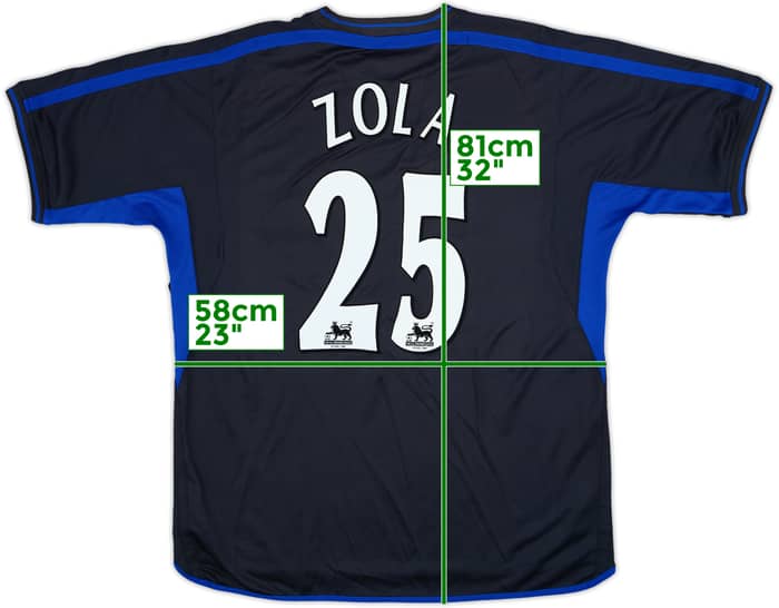 2002-04 Chelsea Away Shirt Zola #25 - 8/10 - (XL)