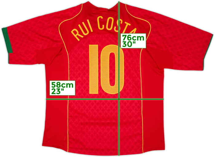 2004-06 Portugal Home Shirt Rui Costa #10 - 8/10 - (XL)