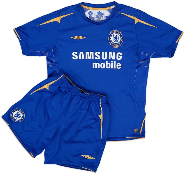 2005-06 Chelsea Centenary Home Shirt & Shorts - 6/10 - (L.Boys)
