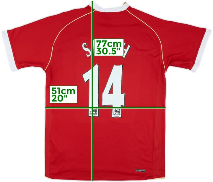 2006-07 Manchester United Home Shirt Smith #14 - 6/10 - (M)