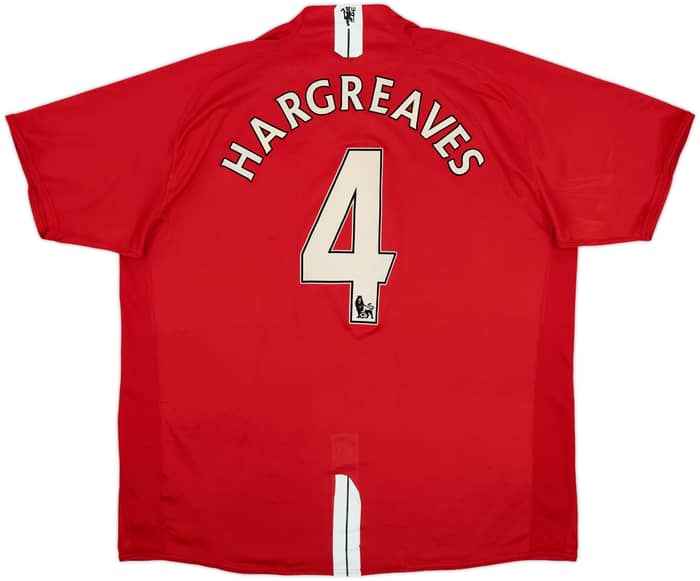 2007-09 Manchester United Home Shirt Hargreaves #4 - 5/10 - (3XL)