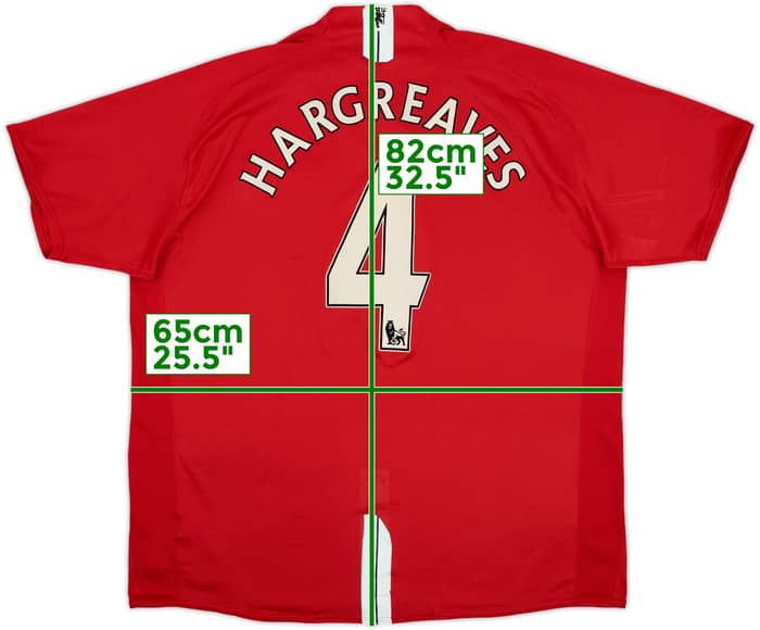 2007-09 Manchester United Home Shirt Hargreaves #4 - 5/10 - (3XL)