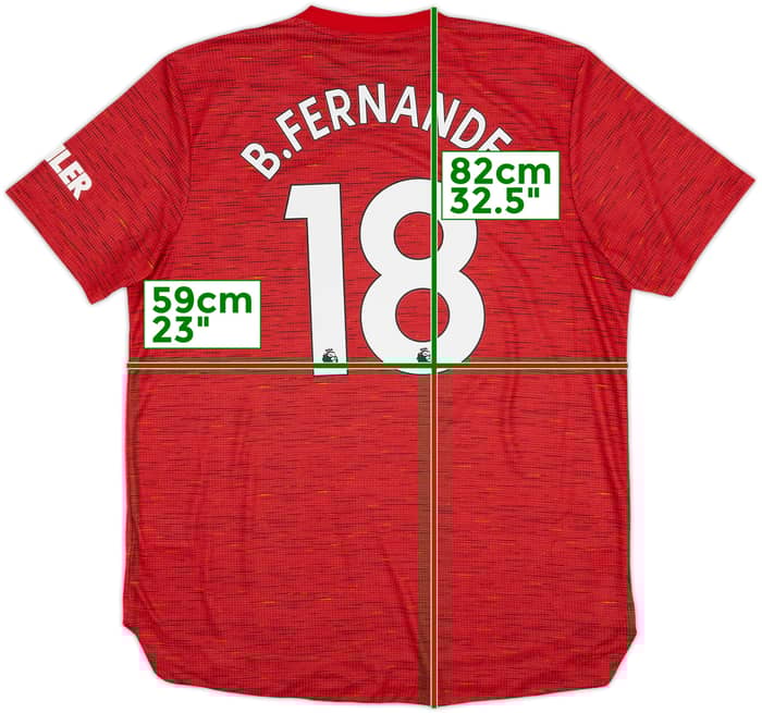 2020-21 Manchester United Authentic Home Shirt B.Fernandes #18 - 9/10 - (XL)