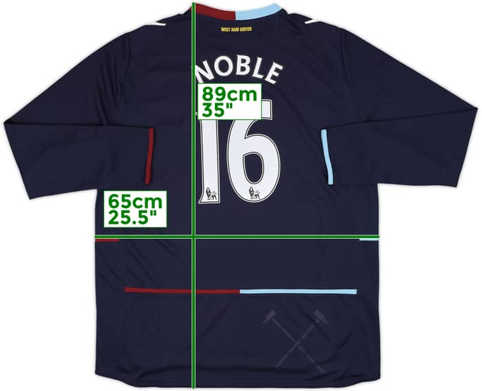 2012-13 West Ham Away L/S Shirt Noble #16 - 7/10 - (XXL)