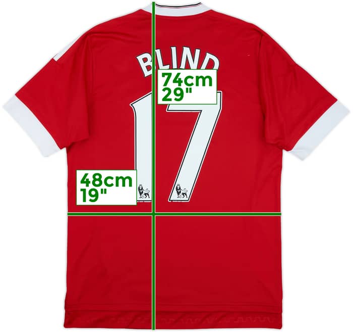 2015-16 Manchester United Home Shirt Blind #17 - 7/10 - (M)