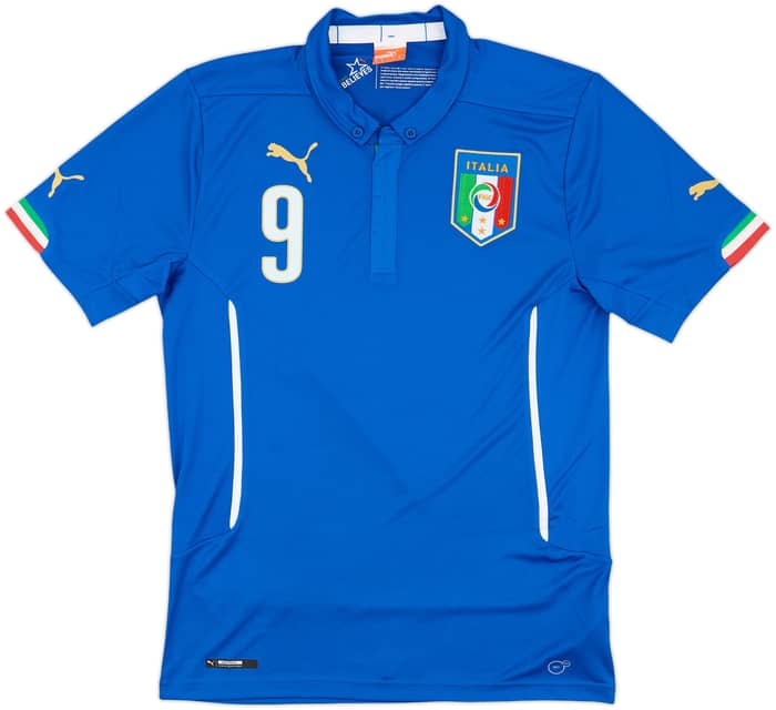 2014-15 Italy Home Shirt Balotelli #9 - 10/10 - (M)