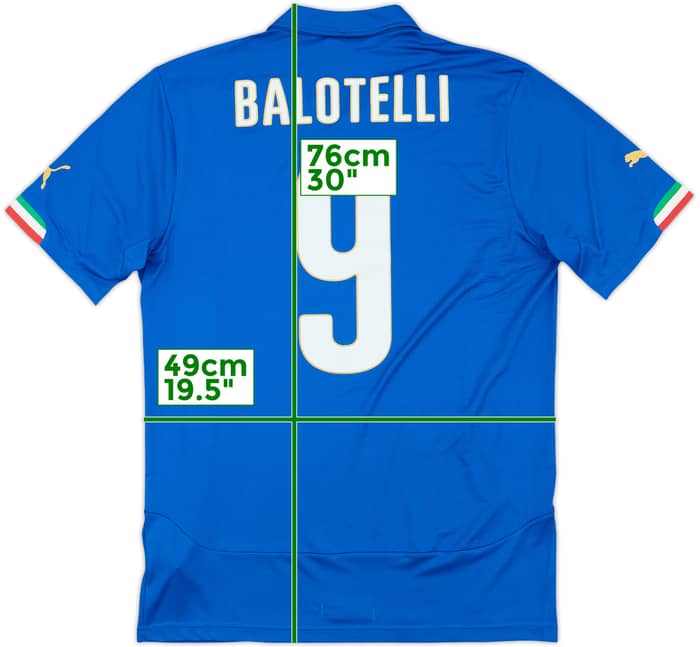 2014-15 Italy Home Shirt Balotelli #9 - 10/10 - (M)
