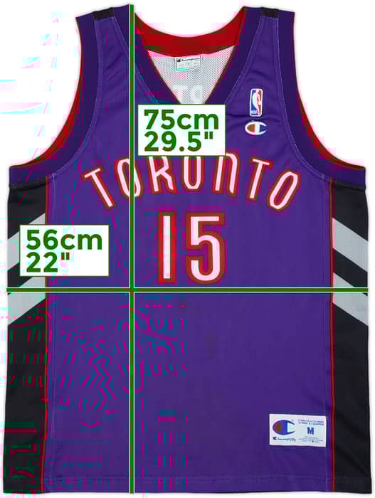 1999-03 Toronto Raptors Carter #15 Champion Away Jersey - 8/10 - (M)