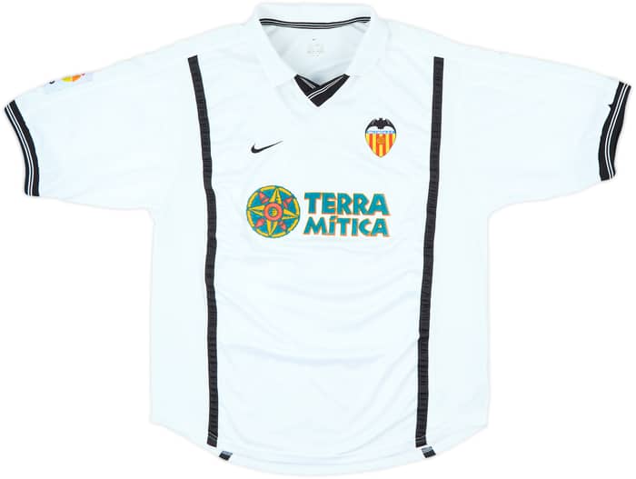 2000-01 Valencia Home Shirt Mendieta #6 - 7/10 - (L)