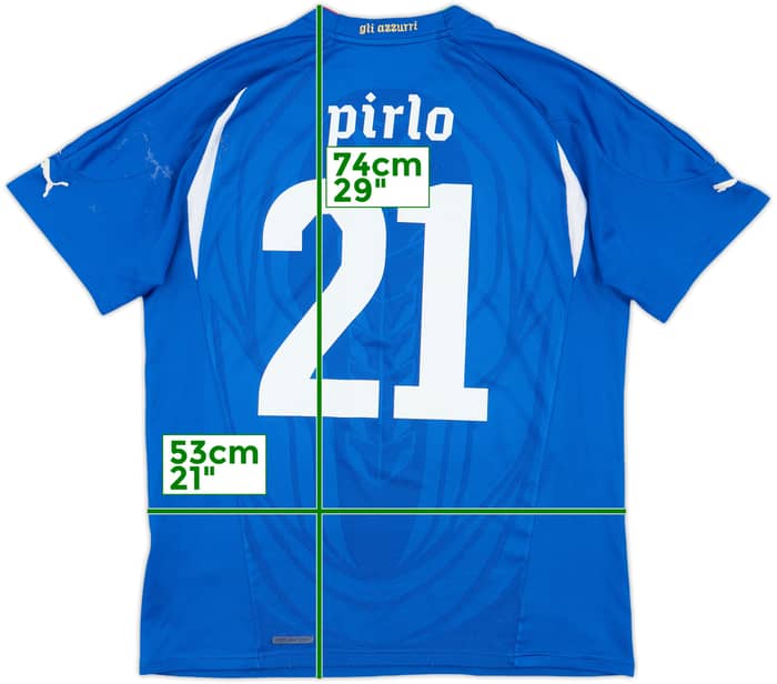 2010-12 Italy Home Shirt Pirlo #21 - 6/10 - (M)