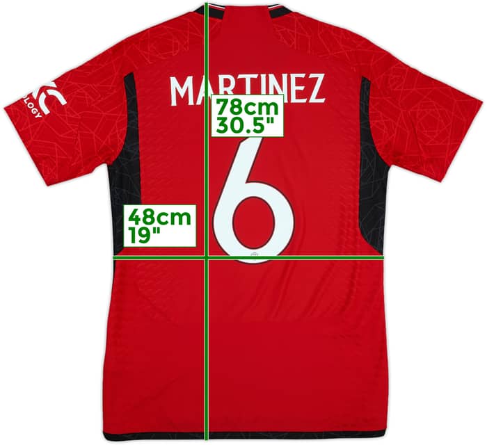 2023-24 Manchester United Authentic Home Shirt Martinez #6 - 10/10 - (M)