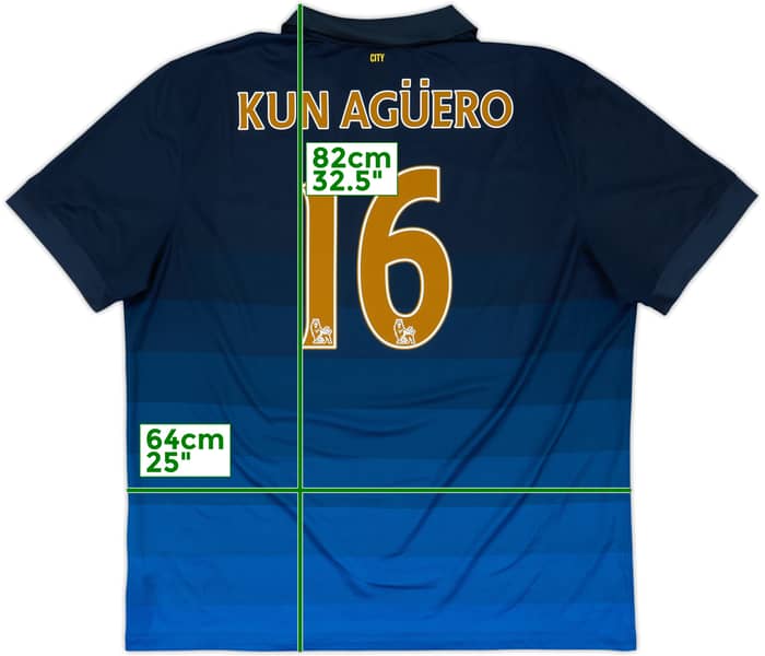 2014-15 Manchester City Away Shirt Kun Aguero #16 - 8/10 - (XXL)