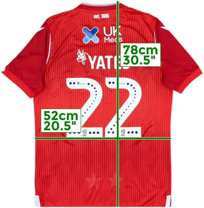 2019-20 Nottingham Forest Home Shirt Yates #22 - 9/10 - (L)