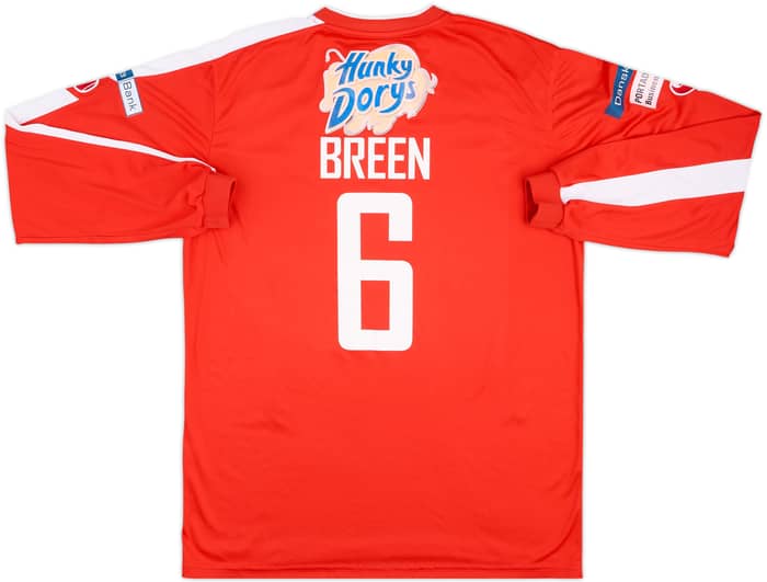 2012-14 Portadown Match Issue Home L/S Shirt Breen #6