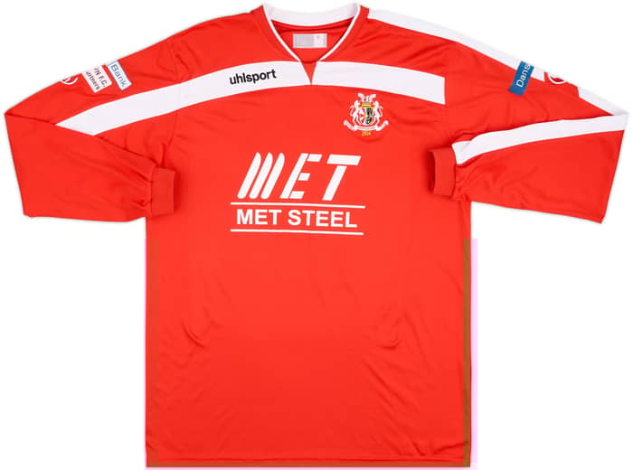 2012-14 Portadown Match Issue Home L/S Shirt Breen #6