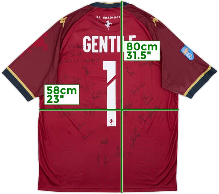2021-22 Arezzo Squad Signed Home Shirt Gentile #1 - 7/10 - (XL)