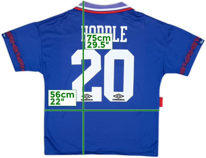 1994-95 Chelsea Home Shirt Hoddle #20 - 8/10 - (L)