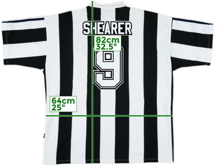 1995-97 Newcastle Home Shirt Shearer #9 - 9/10 - (XXL)