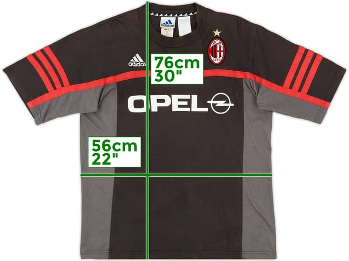 2000-01 AC Milan adidas Cotton Tee - 8/10 - (M/L)