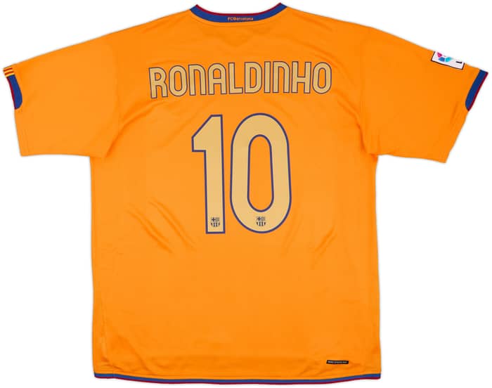 2006-08 Barcelona Away Shirt Ronaldinho #10 - 10/10 - (XL)