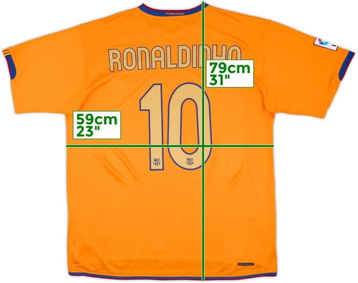 2006-08 Barcelona Away Shirt Ronaldinho #10 - 10/10 - (XL)
